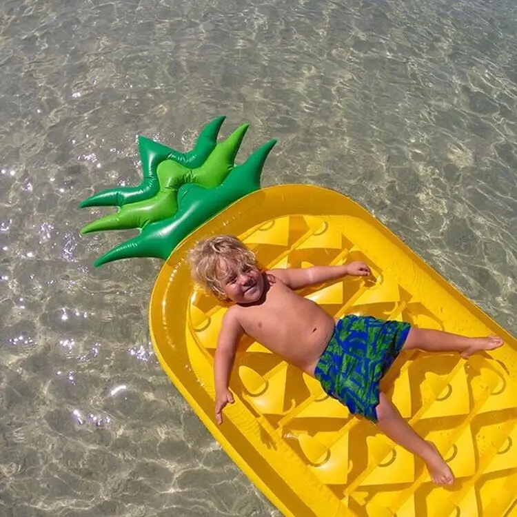 Abacaxi Inflável Flutuante Drenagem Cama Bebê Piscina Brinquedo Jantar Carrinho Infantil Portátil Jogar Jogo Esteira Sofás 180*90cm 7 Cheap Piscina