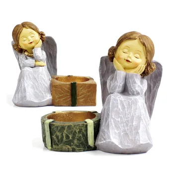 

Candle Holder Angel Statue Resin Art Candlestick decoration for living room 2 Pieces/set