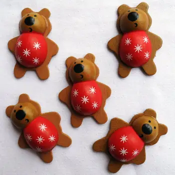 

100PCS/LOT,3D Brown bear wood stickers Kids room wall ornament fridge stickers Kindergarten crafts DIY toys Creative family fun