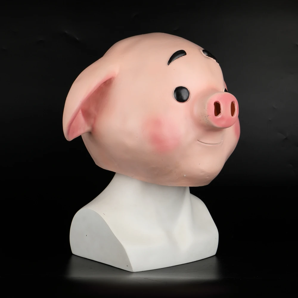 2019 Sweet Cute Pig Mask Funny Animal Mask Zoo Pig Mask Halloween Latex Mask Cosplay New (3)