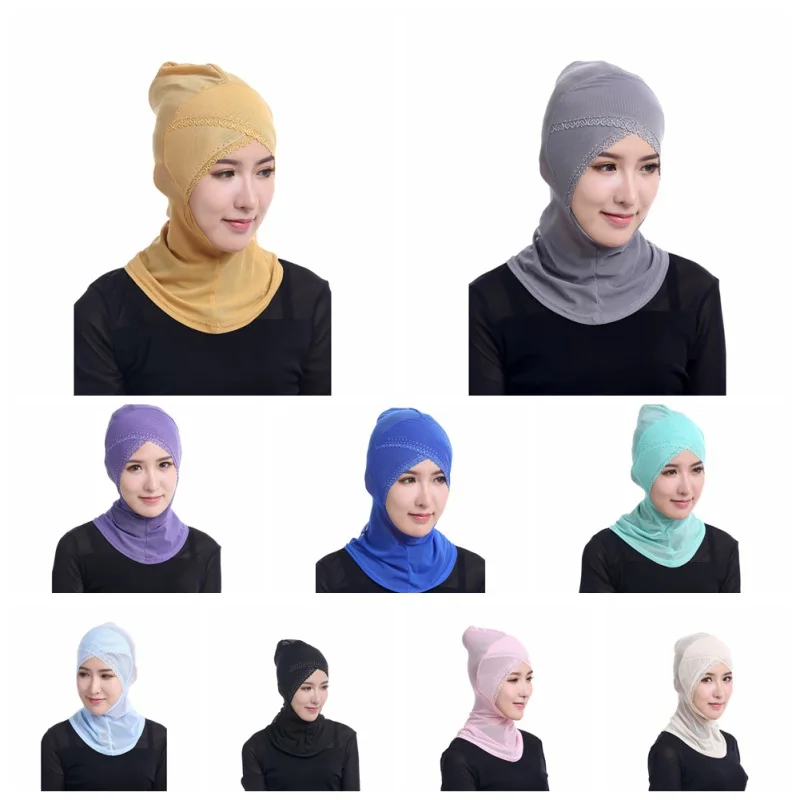 Женский мусульманский хиджаб для подтяжки лица, ниндзя, один крест, горячая распродажа, кружевное нижнее белье, головной исламский головной убор, шапка, шарф Y4