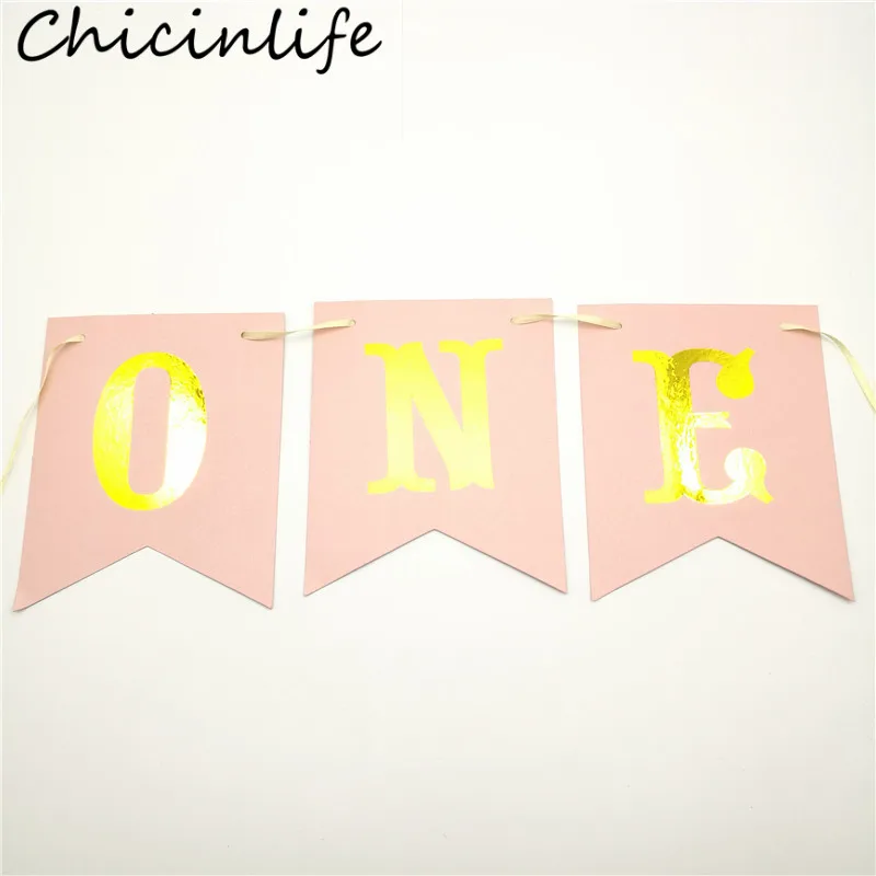 Chicinlife 1 комплект розовый один стул баннер первый день рождения, детский душ мальчик девочка 1 Вечеринка Дня Рождения Аксессуары