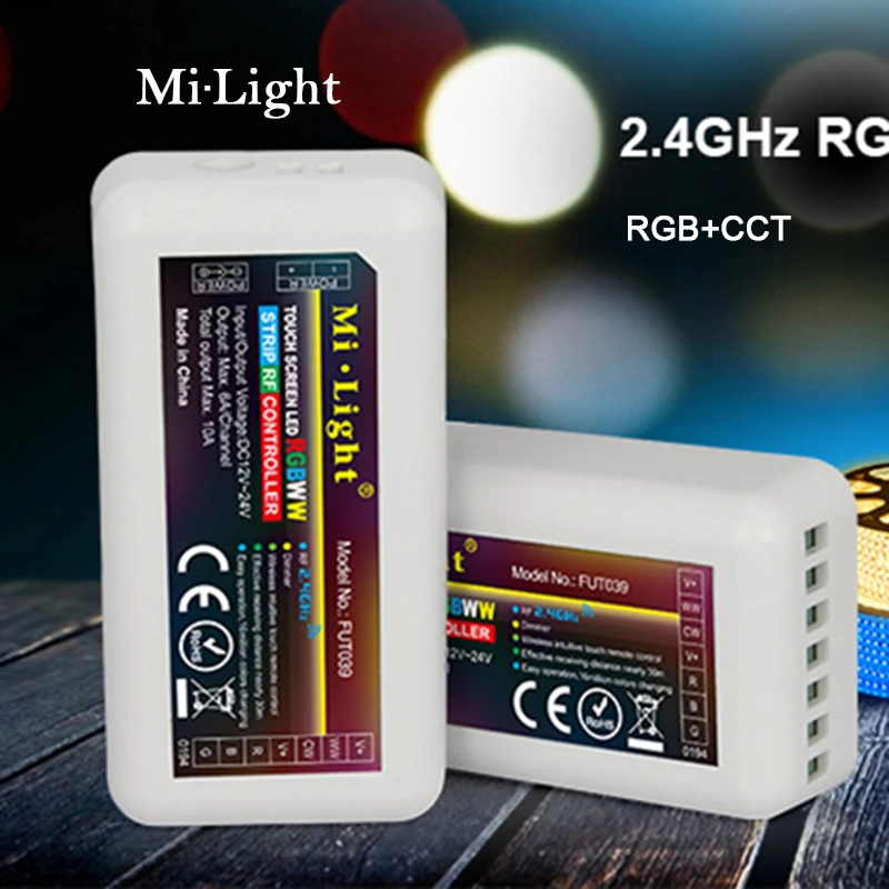 

Mi Light FUT039 Wireless 2.4G 4-Zone RF Wireless RGB+CCT LED Controller Dimmer for Flexible 5050 RGB RGBW RGBCW Led Strip Lights