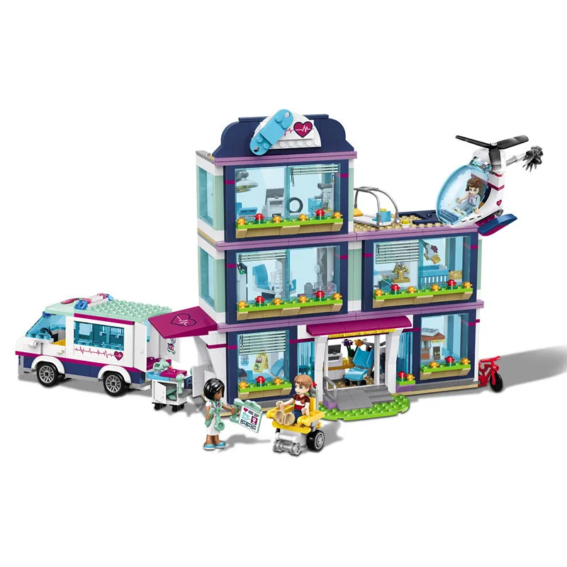 

Building blocks 37036 932pcs Compatible with Legoing Friends 41318 Bricks Princess Heartlake Hospital Figures toys for children