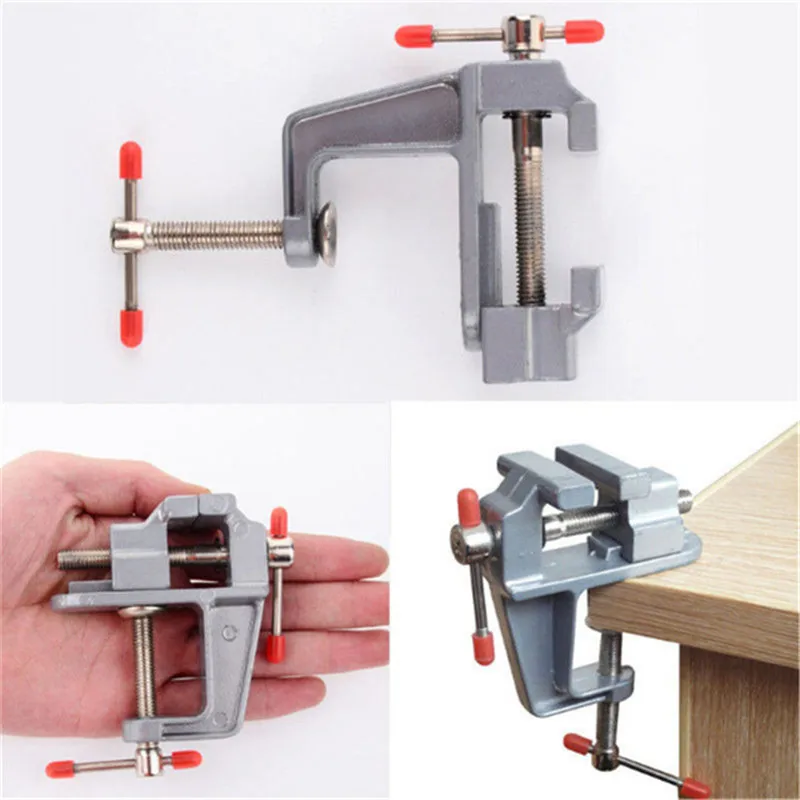 

1pcs New 3.5 Inch Aluminum Small Jewelers Hobby Clamp On Table Bench Vise Mini Tool
