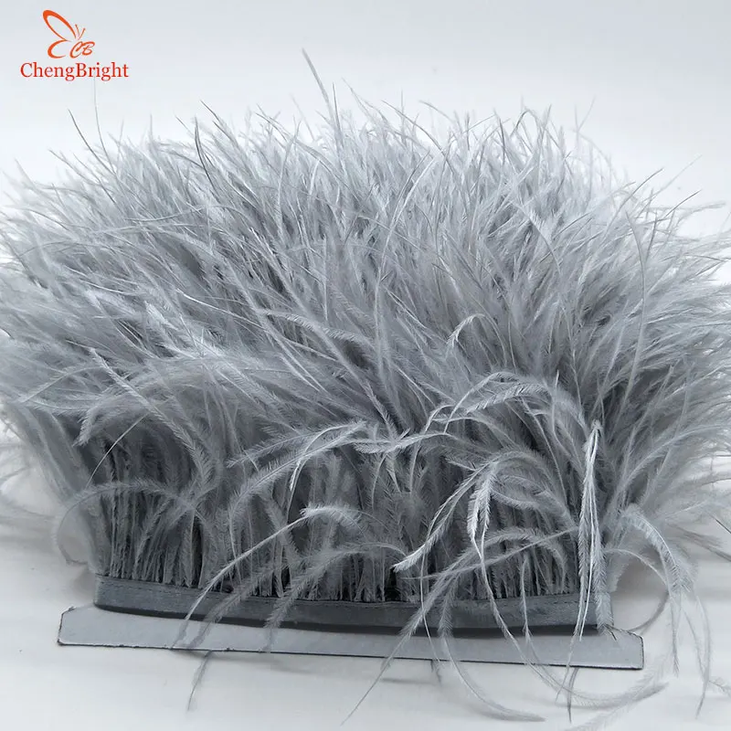 

CHENGVRIGHT Hot Sale 10 Yards/lot 10-15CM Real Ostrich Feather Trims For Skirt/Dress/Costume Ribbon Feathers Trimming Wholesale