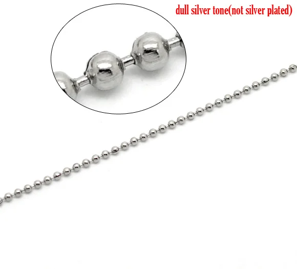 

DoreenBeads Silver Tone Stainless Steel Ball Chains Findings 2.4mm Dia. sold per packet of 1M 2015 new