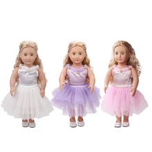 Кукла одежда 3 цвета принцесса свадебное платье игрушки аксессуары подходит 18 дюймов девочка кукла и 43 см Детские куклы c438-c440
