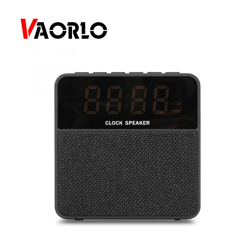 

VAORLO Cloth Speaker Mini Alarm Clock Portable Bluetooth Speakers Wireless TF Card FM Radio with Mic Clock Monitor for computer