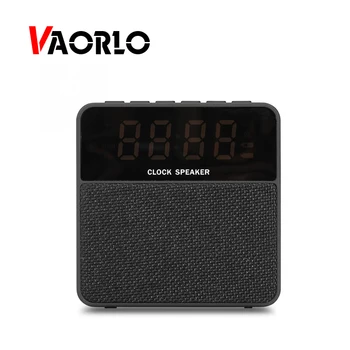 

VAORLO Cloth Speaker Mini Alarm Clock Portable Bluetooth Speakers Wireless TF Card FM Radio with Mic Clock Monitor for computer