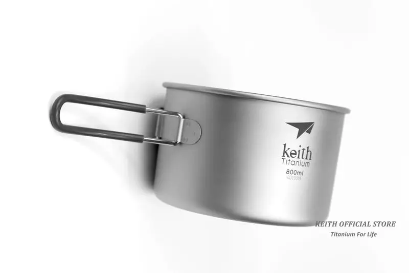 Panela de Titânio Conjunto com Alça Keith 800 Pote Tigela Dobrável Cozinhar Definir Ultralight Camping Piquenique Panelas Utensílio Ti6012 2 In1 400 ml 7 Cheap Louça para ar livre