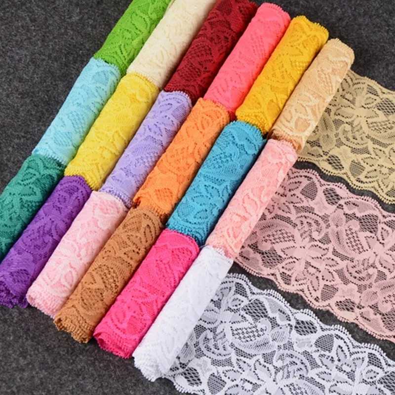 Buy 8cm Width Stretch Lace Trim Ribbon Fabrics Sewing