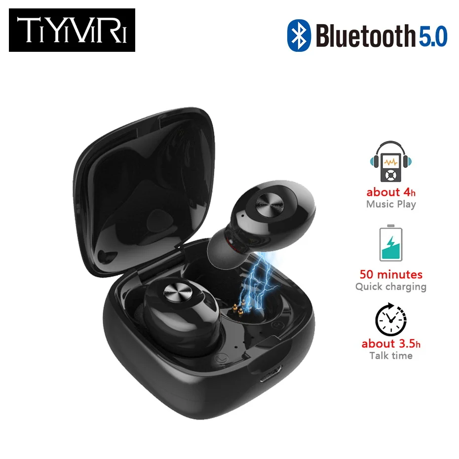 

Bluetooth Earphones Mini Wireless In-Ear Earbuds Earpiece Cordless Hands-free Headphone Sports Stereo Headset for Smart Phone