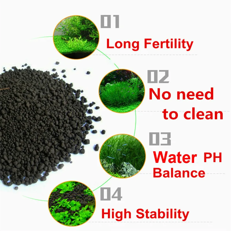 50-200g Aquarium Plant Soil Substrate Aquatic Water Plant Grass Fertility Substrate Soil Gravel For Fish Tank Grass Weed Growth