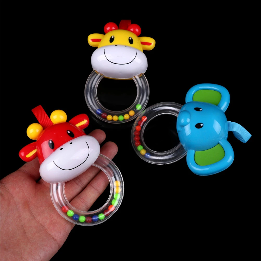 

Cartoon Elephant Baby Stop Crying Vocal Hand Bell Teether Toys Development Rattles For Newborn In The Crib Christmas Gifts