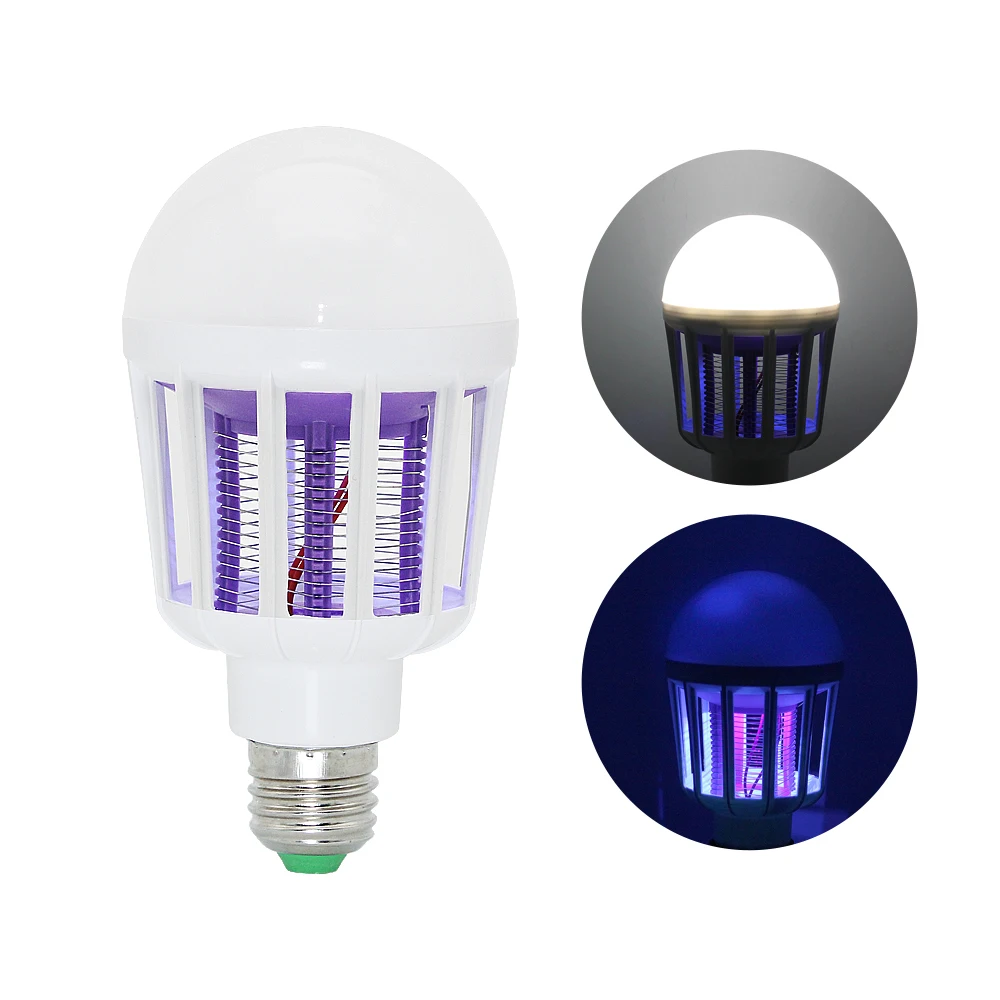 

220V Indoor 2 in 1 LED Mosquito Killer Lamp E27 9W Insect Anti-Mosquito Trap Repeller Zapper Killing Fly Bug Home Night Light