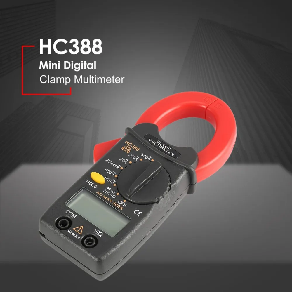 HC388 Мини цифровой клещи мультиметр AC/DC Напряжение Ток Ом диод тестер 1999 отсчетов удержания данных ручной