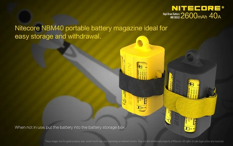 NITECORE power IMR18650 2600mAh 40A 3,7 V литий-ионная защищенная аккумуляторная батарея с высокой прочностью для Vaping устройств 2 шт. с плоским верхом