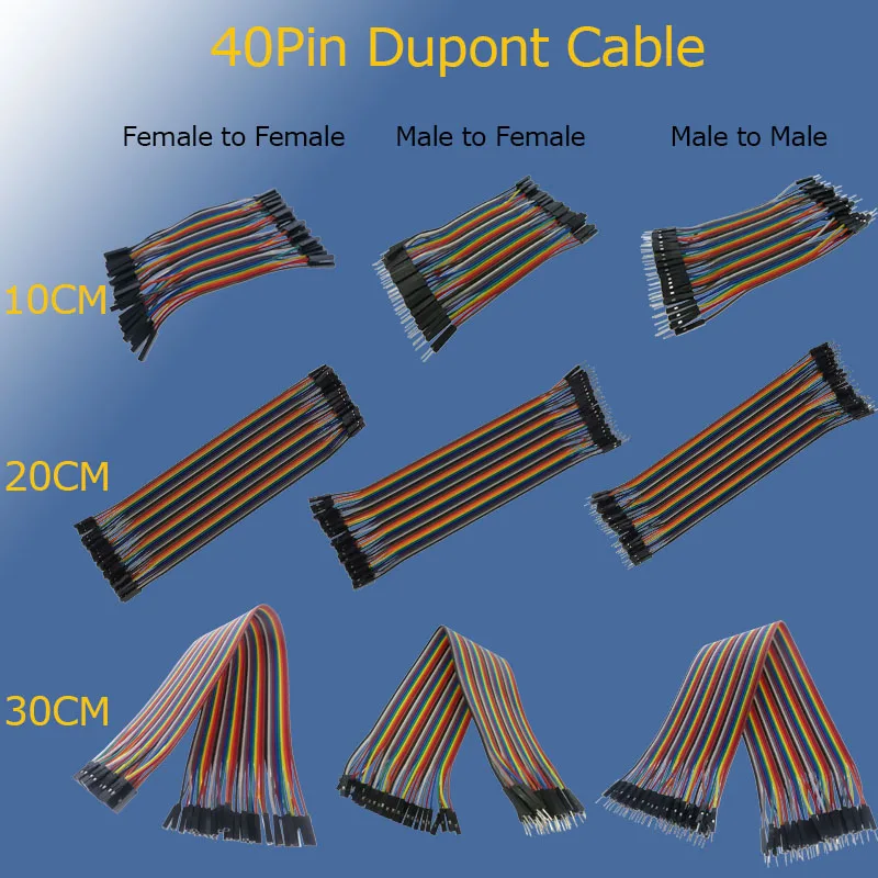 

40Pin Dupont Line 1P-1P 10CM/20CM/30CM Male to Male Jumper Wire Female to Female Dupont Cable For Arduino Breadboard Diy Kit