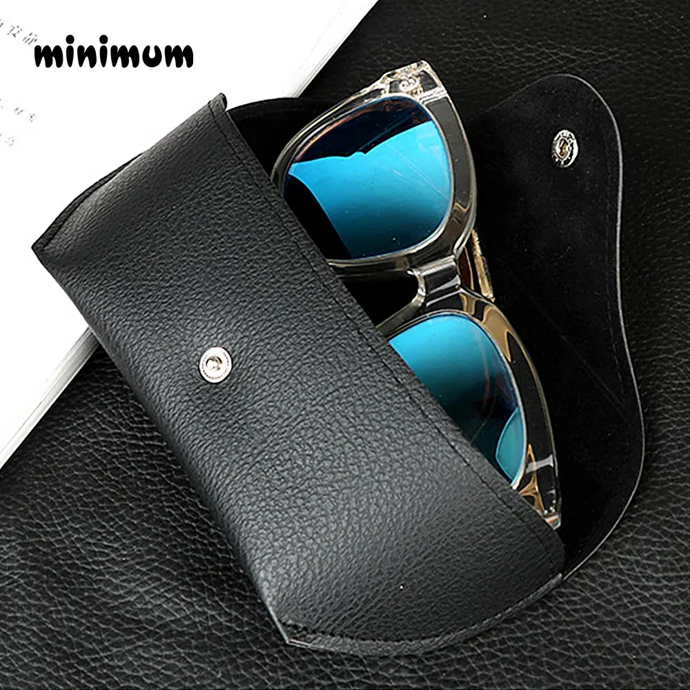 Для мужчин и женщин портативный Магнитный кожаный чехол для очков Солнцезащитные очки из искусственной кожи Чехол для очков