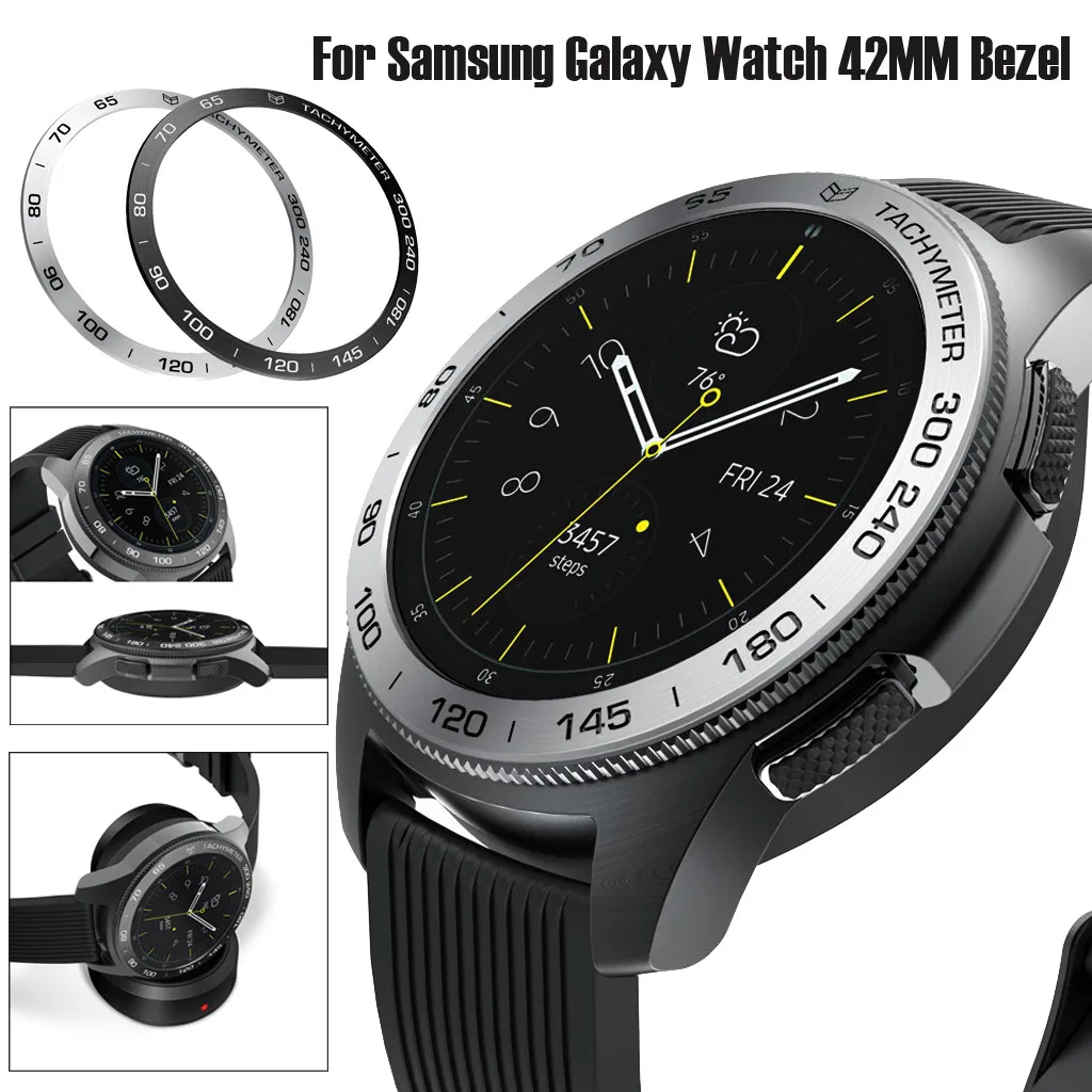 Металлический браслет для часов Samsung Galaxy Watch 42 мм с клейким покрытием защитой от