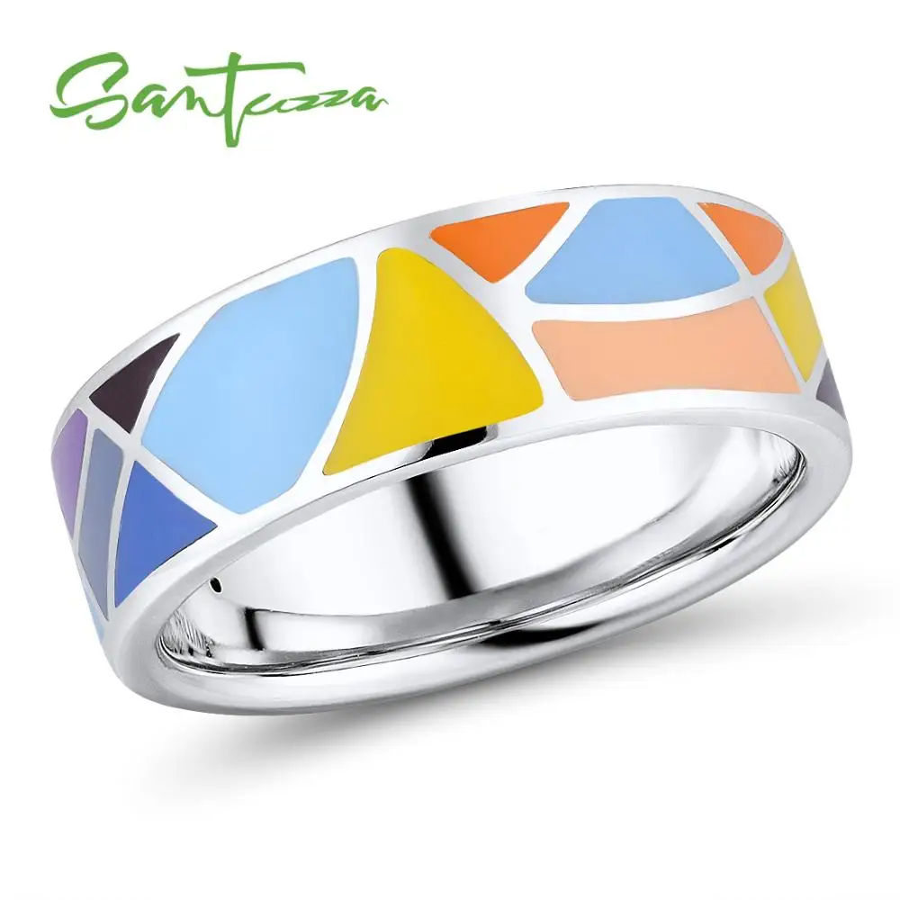 

Silver Rings for Women Lord of the Ring HANDMADE Colorful Enamel Ring Pure 925 Sterling Silver Female Ring Party Fashion Jewelry