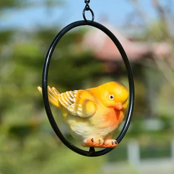 

Bird Resin Crafts Landscape Decoration With Iron Ring Garden Statues Yard Sculptures