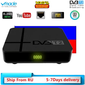 

Hot sales Russia DVB T2 TV Tuner Dvb T2 HD Receiver terrestrial receiver DVB-T2 H.265 support AC-3 YouTube with RJ45 set top box
