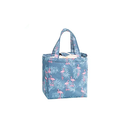 PURDORED, 1 шт., переносная изолированная сумка для обеда, Милая женская детская сумка для пикника, сумка-холодильник, сумки для обеда, изолированная Термосумка-холодильник - Цвет: blue flamingo