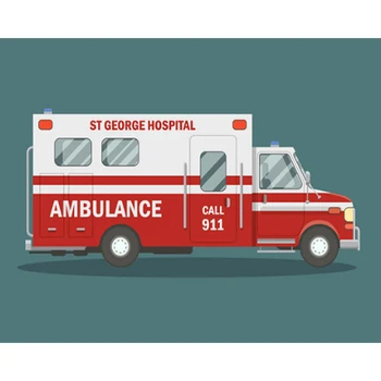 

DIY Diamond Painting Cross Stitch Red Ambulance Car Diamond Embroidery Full Square Diamond Mosaic Rhinestones Home Decor JS1588