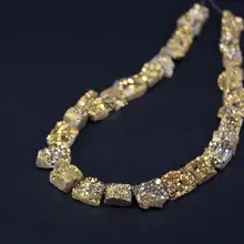15 5 &quot/нитка Золото Титан натуральный кварц Жеода Друза плиты в