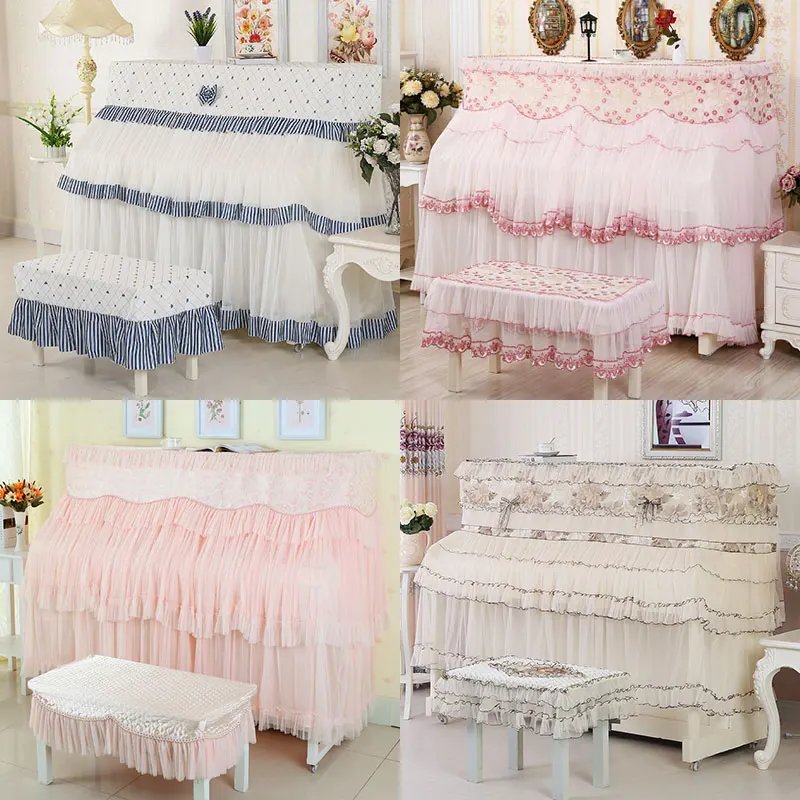 

European Lace Fabric Piano Cover Simple Personality Piano Cover Full Cover Dust Decoration