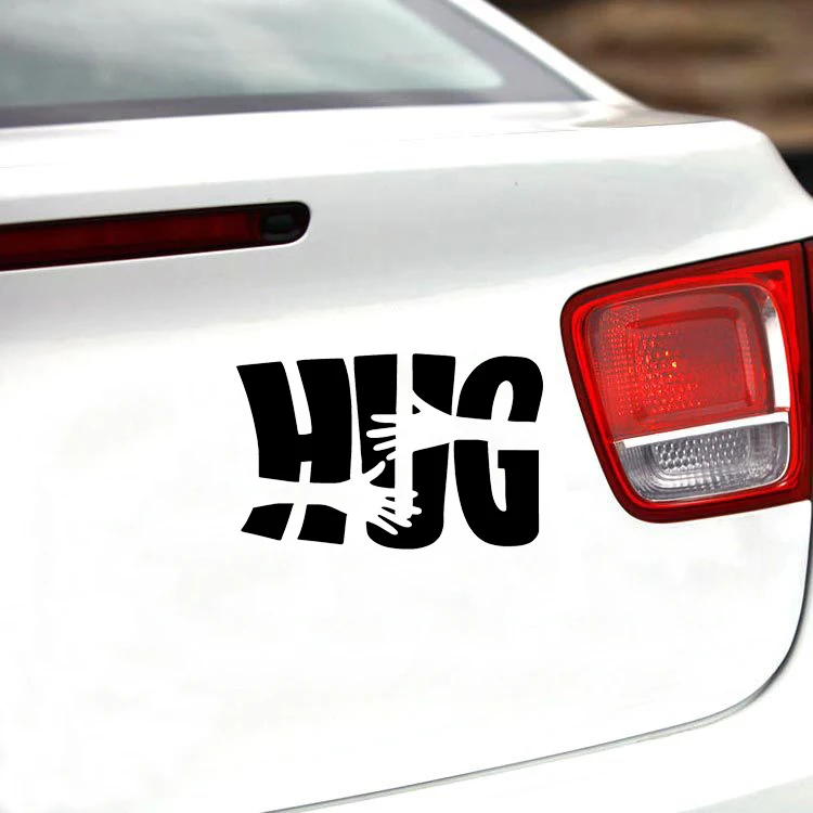 For Hug Arm Badge Car Camper Motorcycle SUVs Bumper Bike Car Stylings Stickers Vinyl Decals