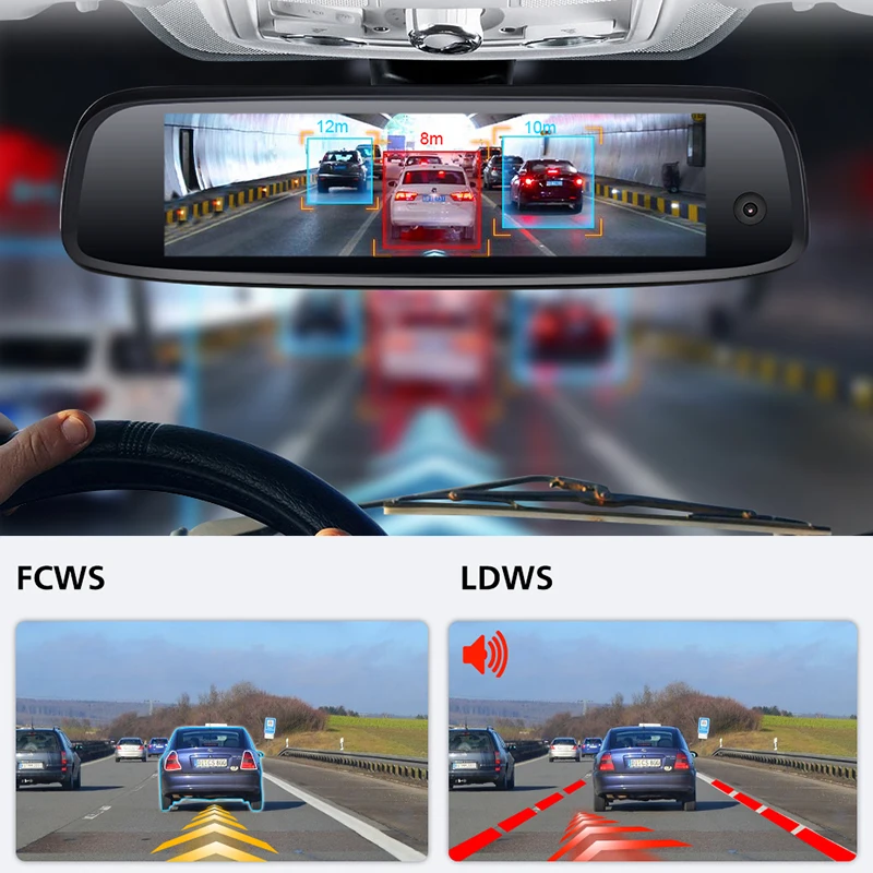  4G ADAS 3 Channel 4 Cores 2G RAM 32G ROM Android Car DVR Rearview Mirror GPS FHD 1080P Dash Camera 