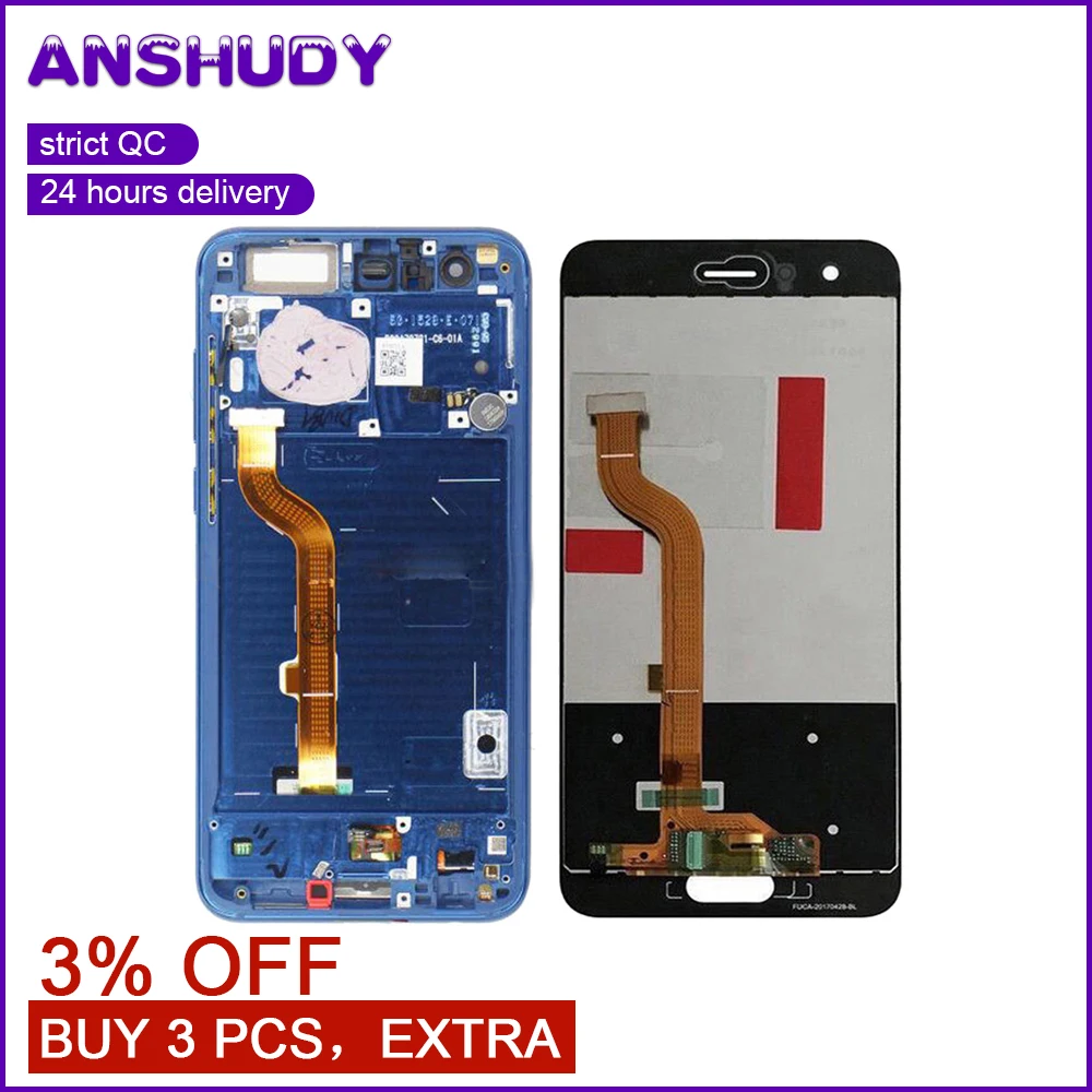 

For Huawei Honor 9 LCD Display Touch Screen Digitizer Assembly Frame For Huawei Honor 9 STF-L09 STF-AL10 STF-AL00 STF-TL10