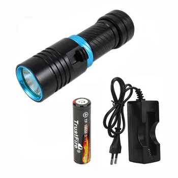 

L2 Diving Flashlight set 1000lm White Light Dive LED Flashlight Torchlight LED Lamp Diving Torch w/ 18650 Battery + Charger