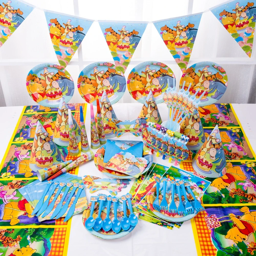 Luxe Disney Winnie L Ourson Joyeux Anniversaire Enfants Fete Decoration Ensemble Evenement De Mariage Bebe Douche Fete Fournitures En Gros Aliexpress Maison Animalerie