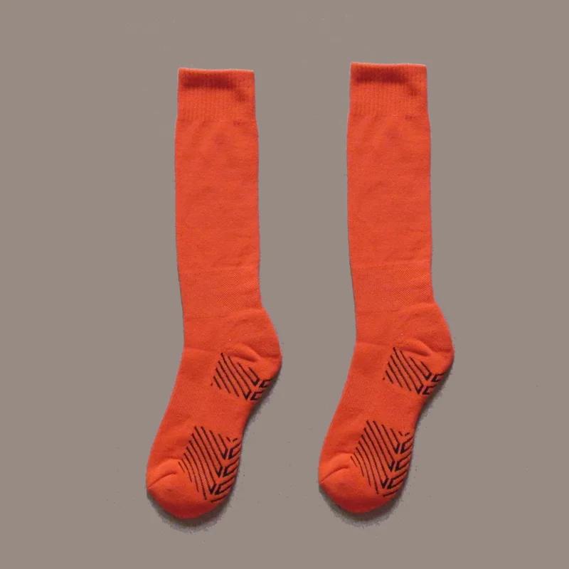 

2018 kids thin soles sports dancing soccer football socks girl boy children solid colour long socks orange