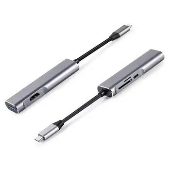 

Multifunction Aluminum USB C Hub HDMI Type C Hub 3.0 Splitter Adapter TF Micro SD Card Reader for imac for Macbook pro 2015 2016