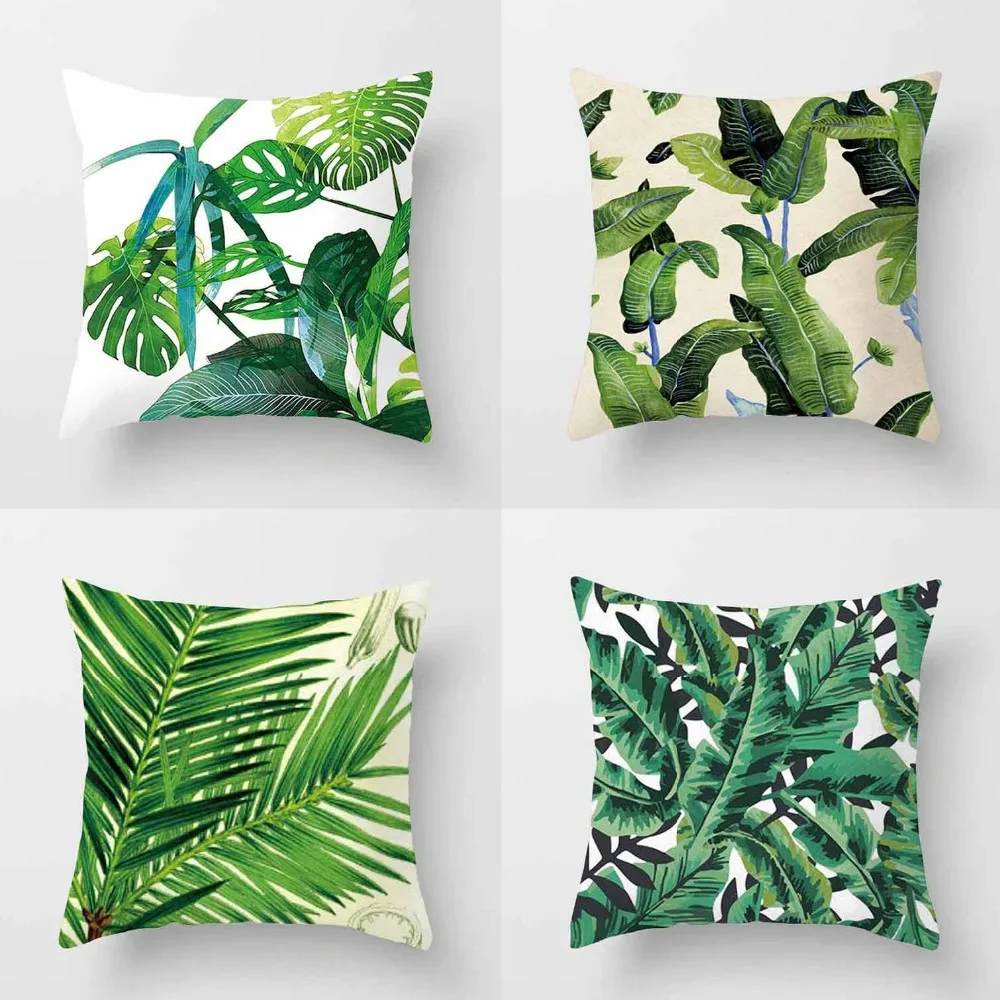 geen tropical banana leaf palm leaves decorative pillows covers cushion throw pillow case for sofa home - Decorative Pillows Cheap geen tropical banana leaf palm leaves decorative pillows covers cushion throw pillow case for sofa home - Decorative Pillows Cheap