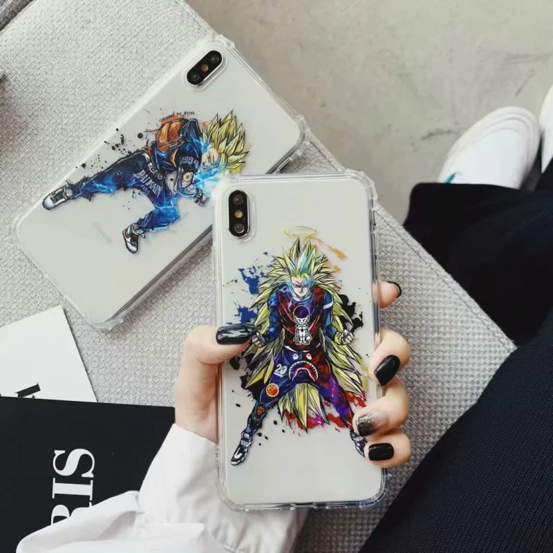 

New Japanese Dragon Ball Anime Phone Case for Apple iphone 7 8 6 6s plus X XR XS Max Soft TPU Drop-proof Phone Back Cover Shell