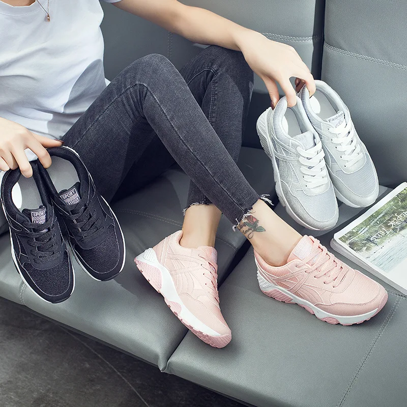 

2019 spring and summer new sneakers casual low-top belt flat bottom wild student trend breathable women's shoes running shoes
