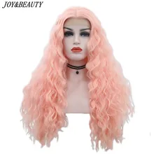 JOY& BEAUTY 20 дюймов-28 дюймов кудрявый Кудрявый Длинный парик термостойкие волосы розовые синтетические парики на кружеве для женщин