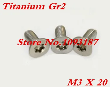 

50pcs/lot M3 x 20 Titanium Torx Countersunk Head Screw GR2