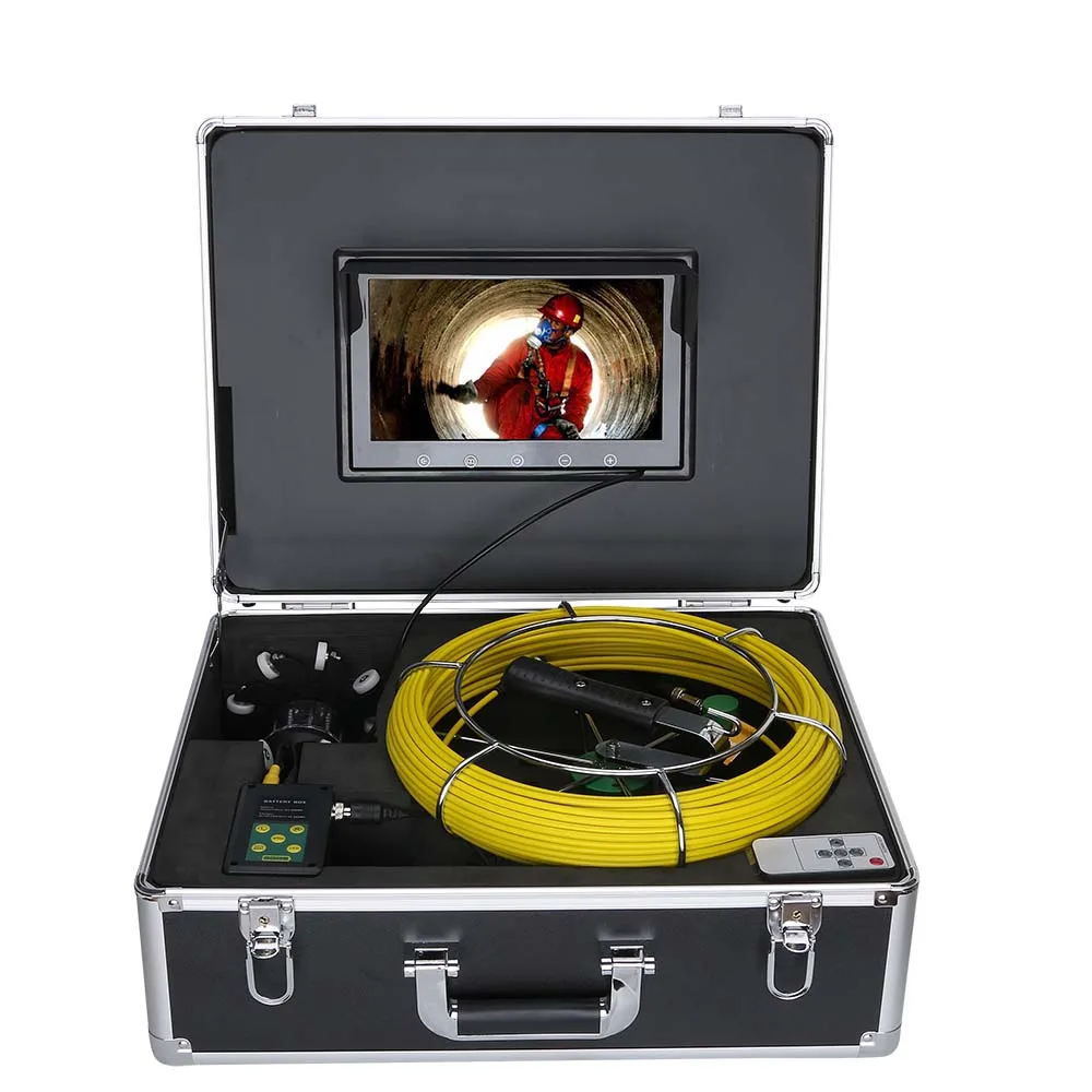 10 inch WiFi Wireless Pipe Inspection Video Camera Drain Sewer Pipeline Industrial Endoscope IP68 360 Degree Rotating Camera