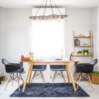 

Armchair Modern Style Plastic Dining 2 Chairs Dining Room Retro Kitchen Chairs Living Room Armchair White Gray Black EGGREE