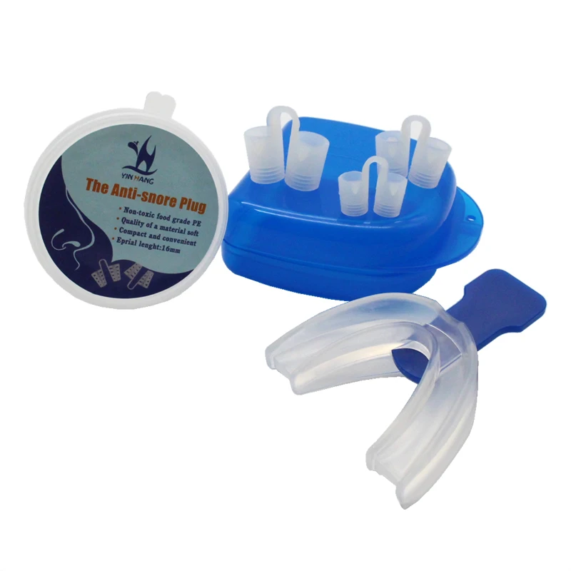 

Stop Snoring Combination 3pcs Silicone Anti Snore Nose Clip Nasal And 1pcs Stop Snore Mouthguard Silicone Mouthpiece Apnea