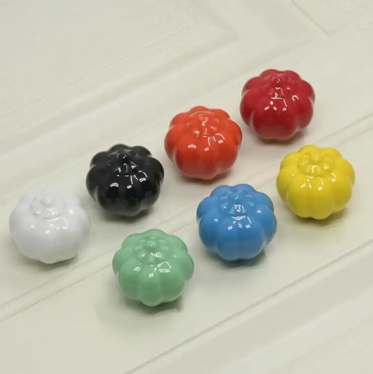 

FAST SHIPPING 40MM simple designed Ceramic pumpkin Knobs for Kids/ Children Cabinets Cupboard Handles and Pulls Door Hardware