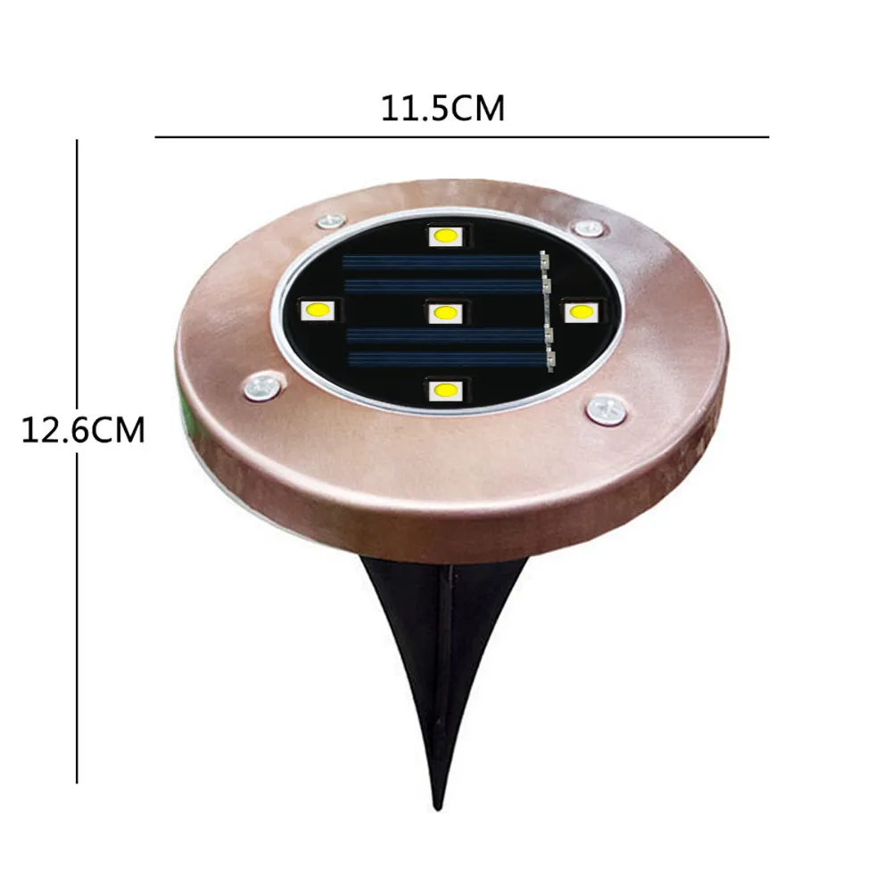 4 шт на солнечных батареях Мощность похоронены светильник местах с 5 светодиодный светильник на открытом воздухе тропинки сада настил лампы на солнечных батареях для домашнего двора газон подъездной дороги