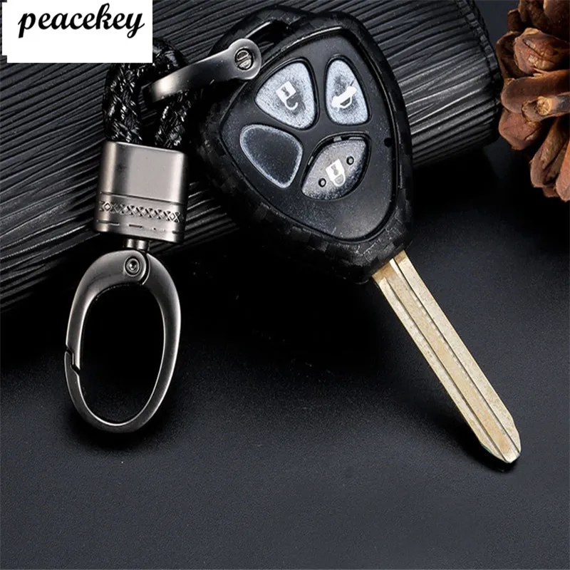 Силиконовый чехол для ключей держатель из углеродного волокна Toyota Auris Camry Rav4 Corolla